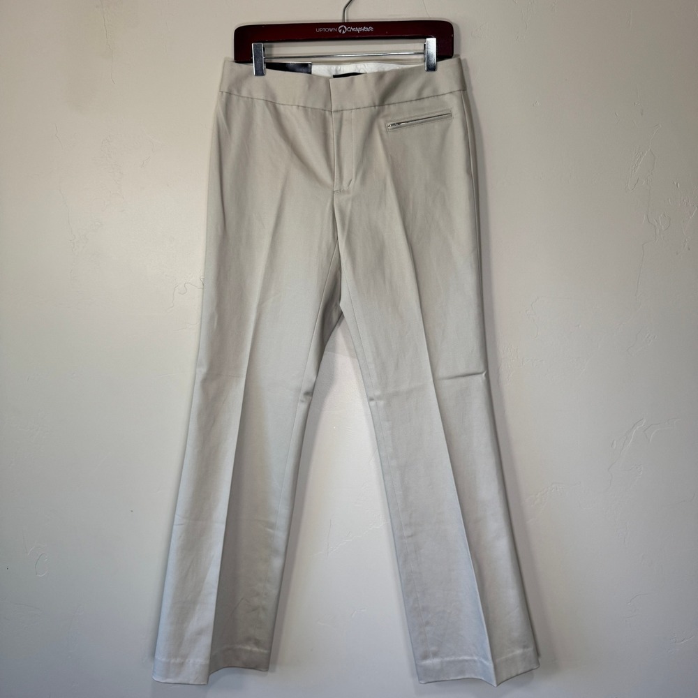 NWT VTG Y2K 03 Banana Republic Martin Stretch Straight Pants 6 Beige Pleated - Picture 2 of 9